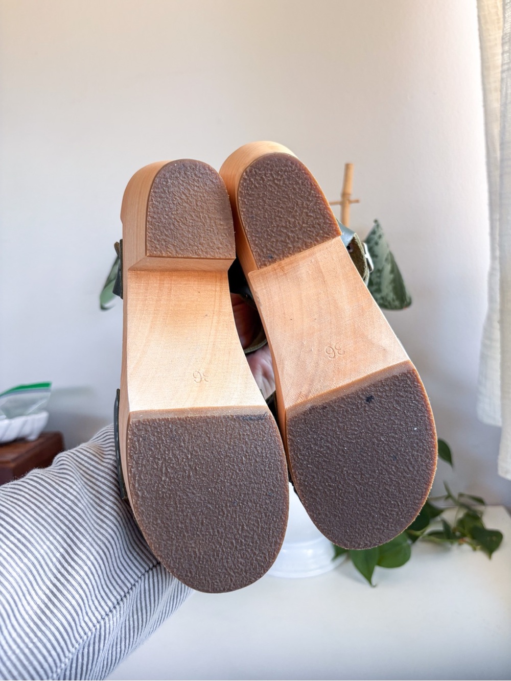 Swedish Hasbeens Mirja Sandals in Deep Green - Picture 6 of 10